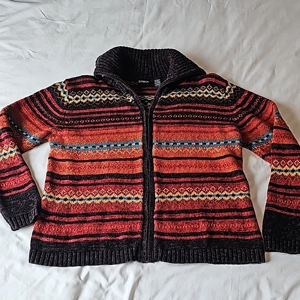Chunky women's full zip sweater - Picture 4 of 10